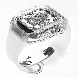 Apple Watch Case - White Crystal Design case with 316 metal buttonsl