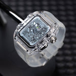 Load image into Gallery viewer, Apple Watch Case - White Crystal Design case with 316 metal buttonsl
