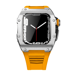 Apple Watch Case star screw Stainless steel Orange strap