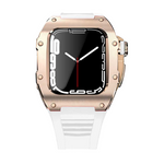 Load image into Gallery viewer, Apple Watch Case star screw Stainless steel white strap
