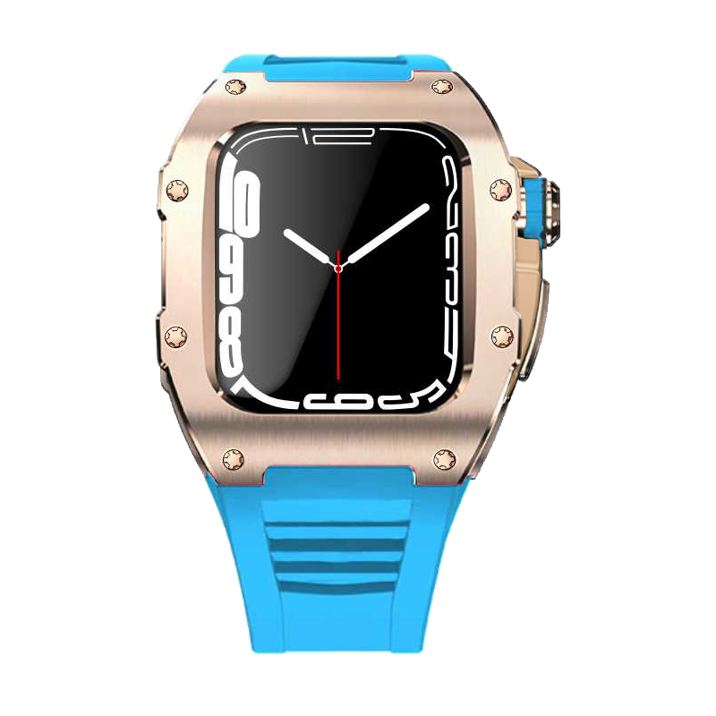 Apple Watch Case star screw Stainless Steel Blue strap