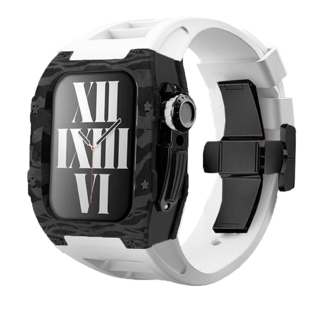 Apple Watch star screw  Case  -Carbon fibre & titanium  white