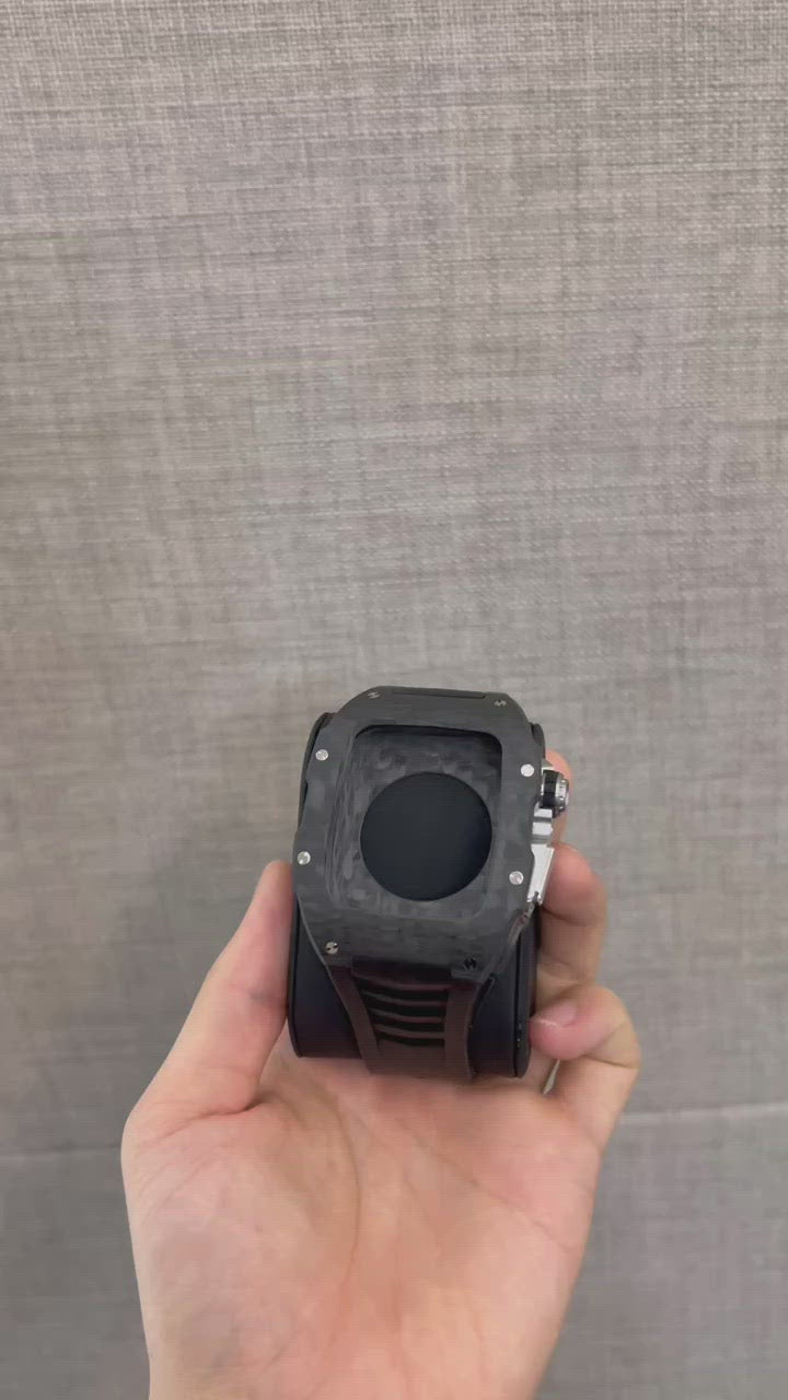 Apple Watch Case -Raw Titanium black with white screw