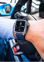 Load image into Gallery viewer, Apple Watch Case - Black bezel silver case
