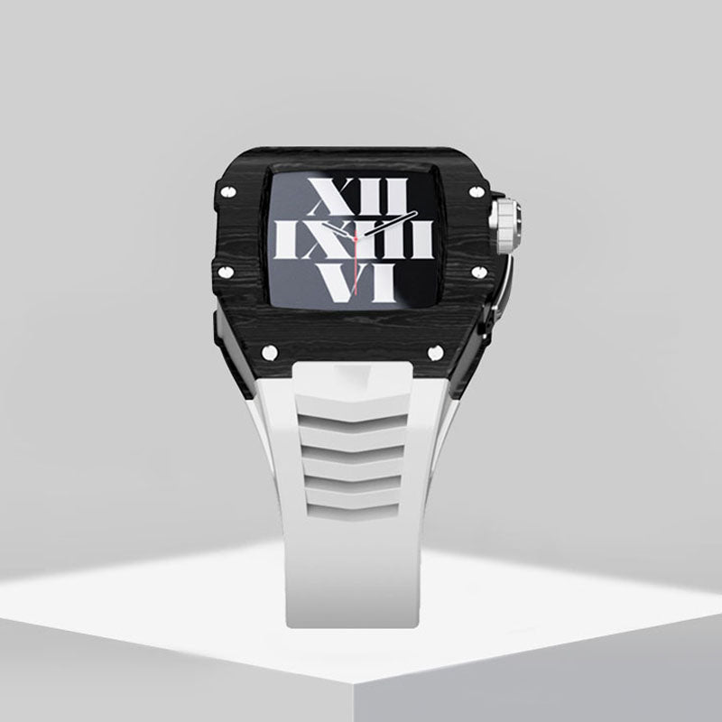 Apple Watch Case -Raw Titanium black with white screw