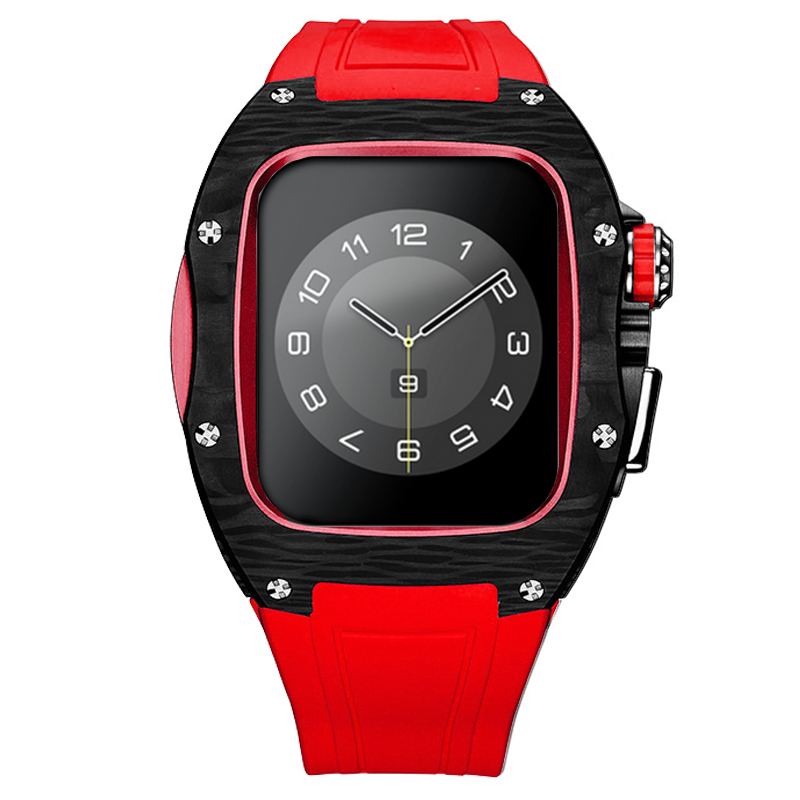 Apple Watch Case -Red Titanium & carbon fibre