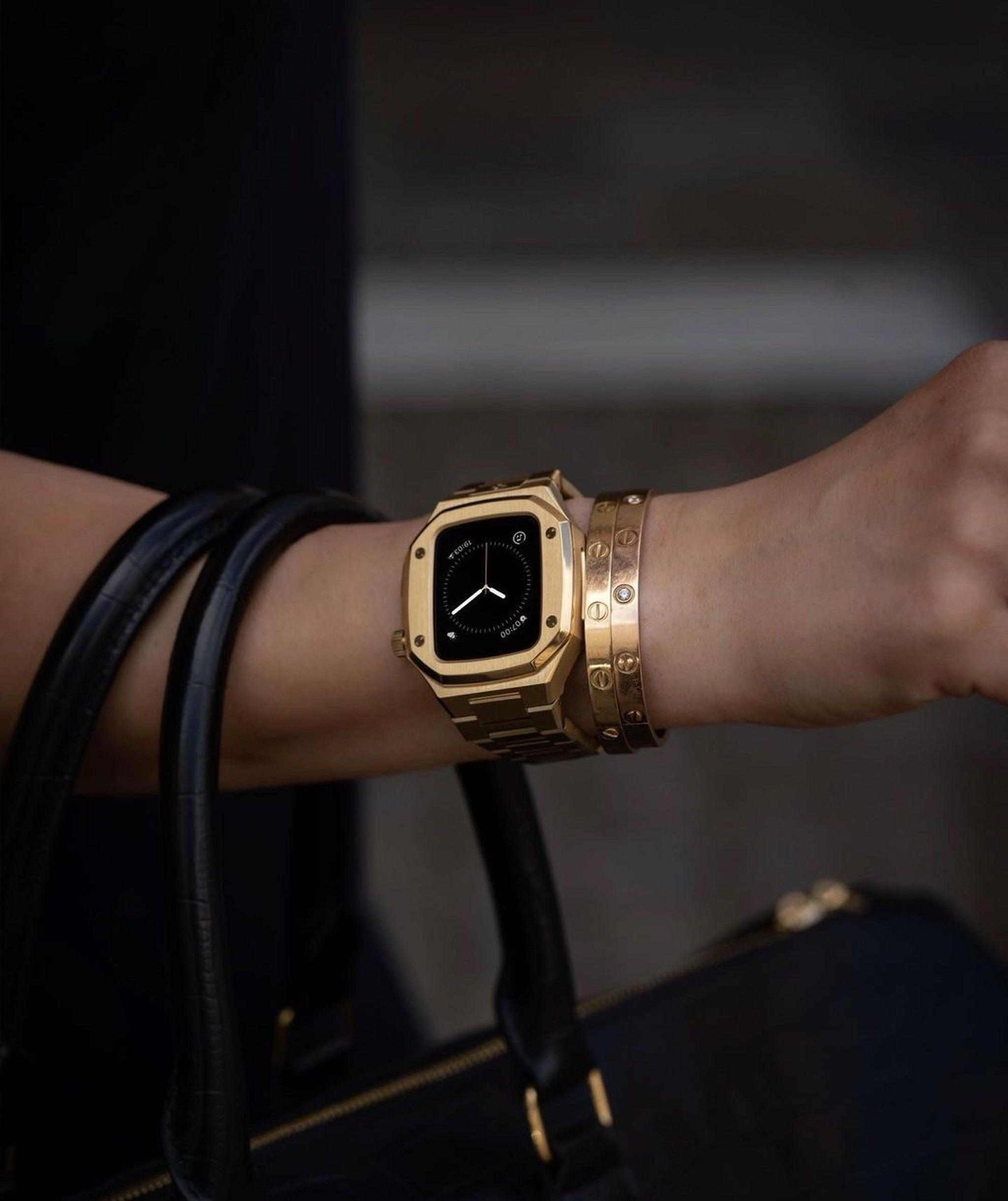 Apple watch Case -18K Rose Gold metal bracelet - ZIVRRI.COM