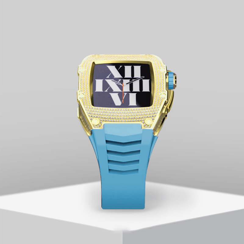 Apple Watch Case  Titanium diamonds Blue - ZIVRRI.COM