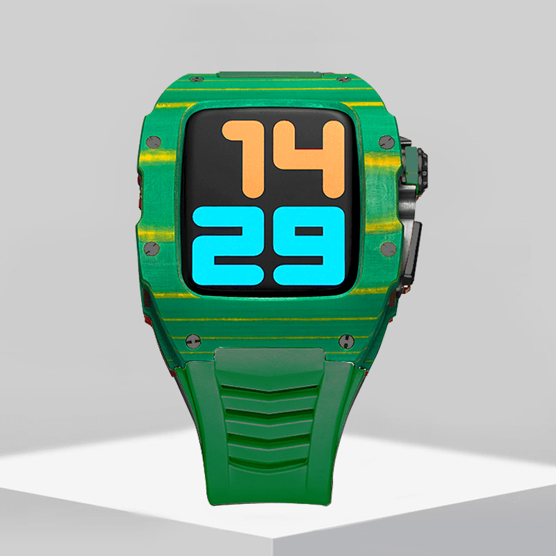 Apple Watch Case Green -Carbon fibre - ZIVRRI.COM
