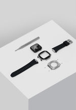 Load image into Gallery viewer, Apple Watch  Case Silver  Black Silicone - ZIVRRI.COM
