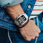 Load image into Gallery viewer, Apple Watch Case star screw Stainless steel white strap

