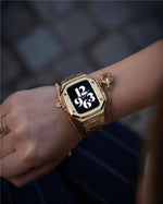 Load image into Gallery viewer, Apple watch Case -18K Rose Gold metal bracelet - ZIVRRI.COM
