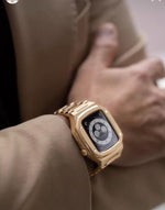 Load image into Gallery viewer, Apple watch Case -18K Rose Gold metal bracelet - ZIVRRI.COM
